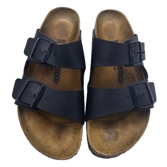 Birkenstock Women’s Arizona Soft Footbed Sandals – Black Leather – EU 40 / US 9– - Picture 1 of 7